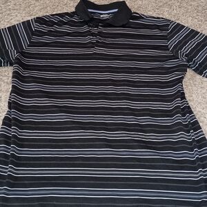 Men's Slazenger Button-up Polo Shirt Size XXL Color Black White Golf Tennis...